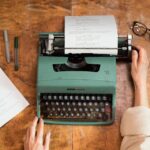 A writer and a typewriter